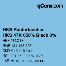 Código de color: HKS Rasterfaecher - HKS 47K 050% Black 0% | qconv.com