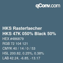 カラーコード: HKS Rasterfaecher - HKS 47K 050% Black 50% | qconv.com