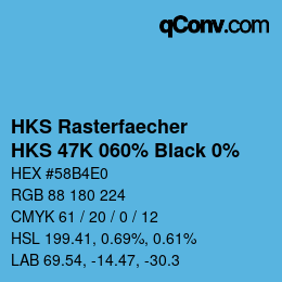 Color code: HKS Rasterfaecher - HKS 47K 060% Black 0% | qconv.com