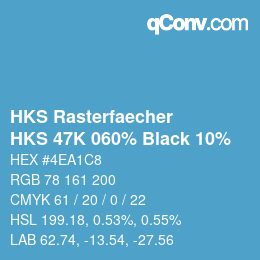 Code couleur: HKS Rasterfaecher - HKS 47K 060% Black 10% | qconv.com