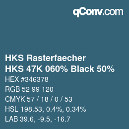 Color code: HKS Rasterfaecher - HKS 47K 060% Black 50% | qconv.com