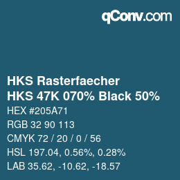 カラーコード: HKS Rasterfaecher - HKS 47K 070% Black 50% | qconv.com