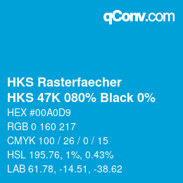 Color code: HKS Rasterfaecher - HKS 47K 080% Black 0% | qconv.com