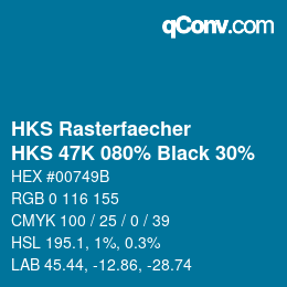 Color code: HKS Rasterfaecher - HKS 47K 080% Black 30% | qconv.com