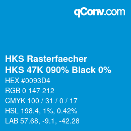 Código de color: HKS Rasterfaecher - HKS 47K 090% Black 0% | qconv.com