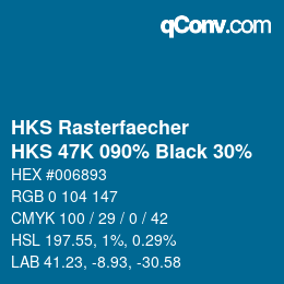 カラーコード: HKS Rasterfaecher - HKS 47K 090% Black 30% | qconv.com