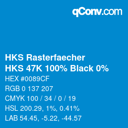Farbcode: HKS Rasterfaecher - HKS 47K 100% Black 0% | qconv.com
