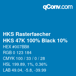 カラーコード: HKS Rasterfaecher - HKS 47K 100% Black 10% | qconv.com