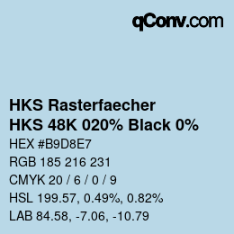 Color code: HKS Rasterfaecher - HKS 48K 020% Black 0% | qconv.com