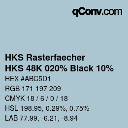 Color code: HKS Rasterfaecher - HKS 48K 020% Black 10% | qconv.com