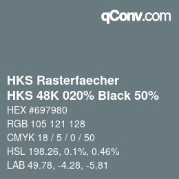 Color code: HKS Rasterfaecher - HKS 48K 020% Black 50% | qconv.com