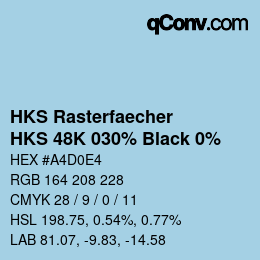 Farbcode: HKS Rasterfaecher - HKS 48K 030% Black 0% | qconv.com