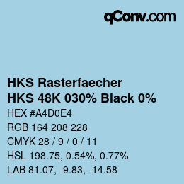 Code couleur: HKS Rasterfaecher - HKS 48K 030% Black 0% | qconv.com