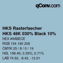 カラーコード: HKS Rasterfaecher - HKS 48K 030% Black 10% | qconv.com