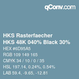 Color code: HKS Rasterfaecher - HKS 48K 040% Black 30% | qconv.com