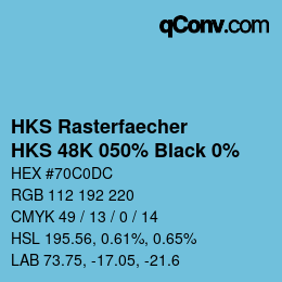 Color code: HKS Rasterfaecher - HKS 48K 050% Black 0% | qconv.com