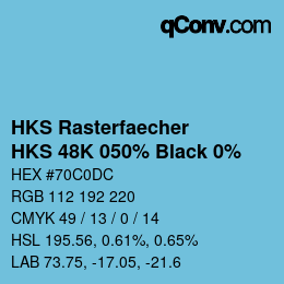 Código de color: HKS Rasterfaecher - HKS 48K 050% Black 0% | qconv.com