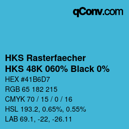 Farbcode: HKS Rasterfaecher - HKS 48K 060% Black 0% | qconv.com