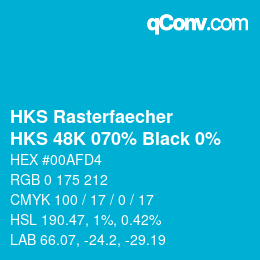 Color code: HKS Rasterfaecher - HKS 48K 070% Black 0% | qconv.com