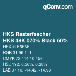 Código de color: HKS Rasterfaecher - HKS 48K 070% Black 50% | qconv.com