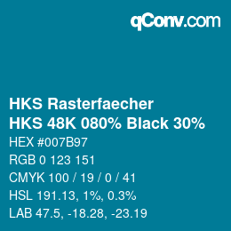 カラーコード: HKS Rasterfaecher - HKS 48K 080% Black 30% | qconv.com