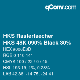 カラーコード: HKS Rasterfaecher - HKS 48K 090% Black 30% | qconv.com