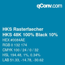 カラーコード: HKS Rasterfaecher - HKS 48K 100% Black 10% | qconv.com