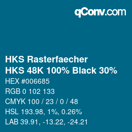 カラーコード: HKS Rasterfaecher - HKS 48K 100% Black 30% | qconv.com