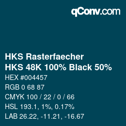 カラーコード: HKS Rasterfaecher - HKS 48K 100% Black 50% | qconv.com