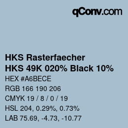 Color code: HKS Rasterfaecher - HKS 49K 020% Black 10% | qconv.com