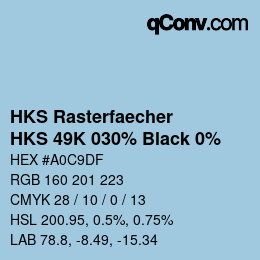 Color code: HKS Rasterfaecher - HKS 49K 030% Black 0% | qconv.com