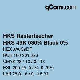 Código de color: HKS Rasterfaecher - HKS 49K 030% Black 0% | qconv.com