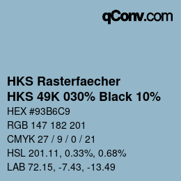 Code couleur: HKS Rasterfaecher - HKS 49K 030% Black 10% | qconv.com