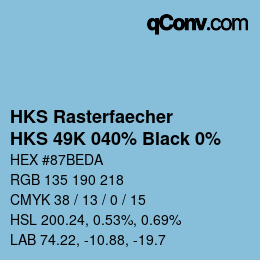 Color code: HKS Rasterfaecher - HKS 49K 040% Black 0% | qconv.com
