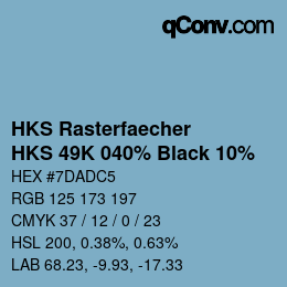 Code couleur: HKS Rasterfaecher - HKS 49K 040% Black 10% | qconv.com