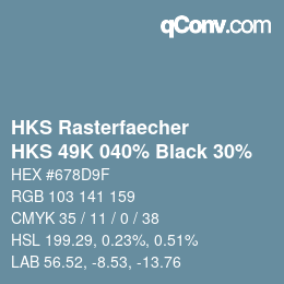 Código de color: HKS Rasterfaecher - HKS 49K 040% Black 30% | qconv.com