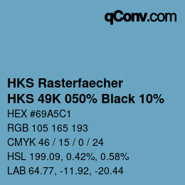 颜色代码: HKS Rasterfaecher - HKS 49K 050% Black 10% | qconv.com