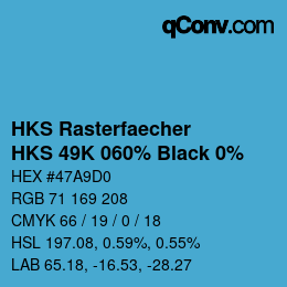 Color code: HKS Rasterfaecher - HKS 49K 060% Black 0% | qconv.com