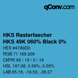 Código de color: HKS Rasterfaecher - HKS 49K 060% Black 0% | qconv.com