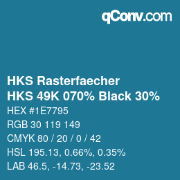 カラーコード: HKS Rasterfaecher - HKS 49K 070% Black 30% | qconv.com