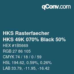 Color code: HKS Rasterfaecher - HKS 49K 070% Black 50% | qconv.com