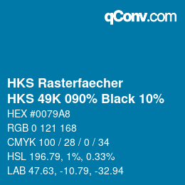 Farbcode: HKS Rasterfaecher - HKS 49K 090% Black 10% | qconv.com
