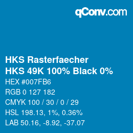 カラーコード: HKS Rasterfaecher - HKS 49K 100% Black 0% | qconv.com