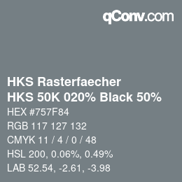 Color code: HKS Rasterfaecher - HKS 50K 020% Black 50% | qconv.com