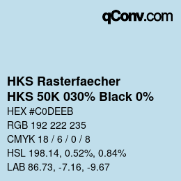 Code couleur: HKS Rasterfaecher - HKS 50K 030% Black 0% | qconv.com