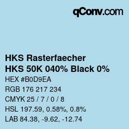 Color code: HKS Rasterfaecher - HKS 50K 040% Black 0% | qconv.com