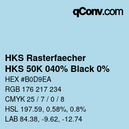 カラーコード: HKS Rasterfaecher - HKS 50K 040% Black 0% | qconv.com