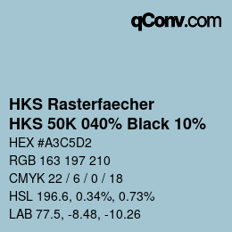 Código de color: HKS Rasterfaecher - HKS 50K 040% Black 10% | qconv.com