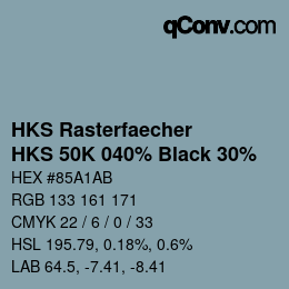 Farbcode: HKS Rasterfaecher - HKS 50K 040% Black 30% | qconv.com