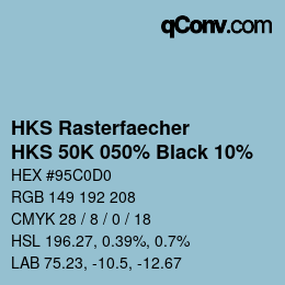 カラーコード: HKS Rasterfaecher - HKS 50K 050% Black 10% | qconv.com